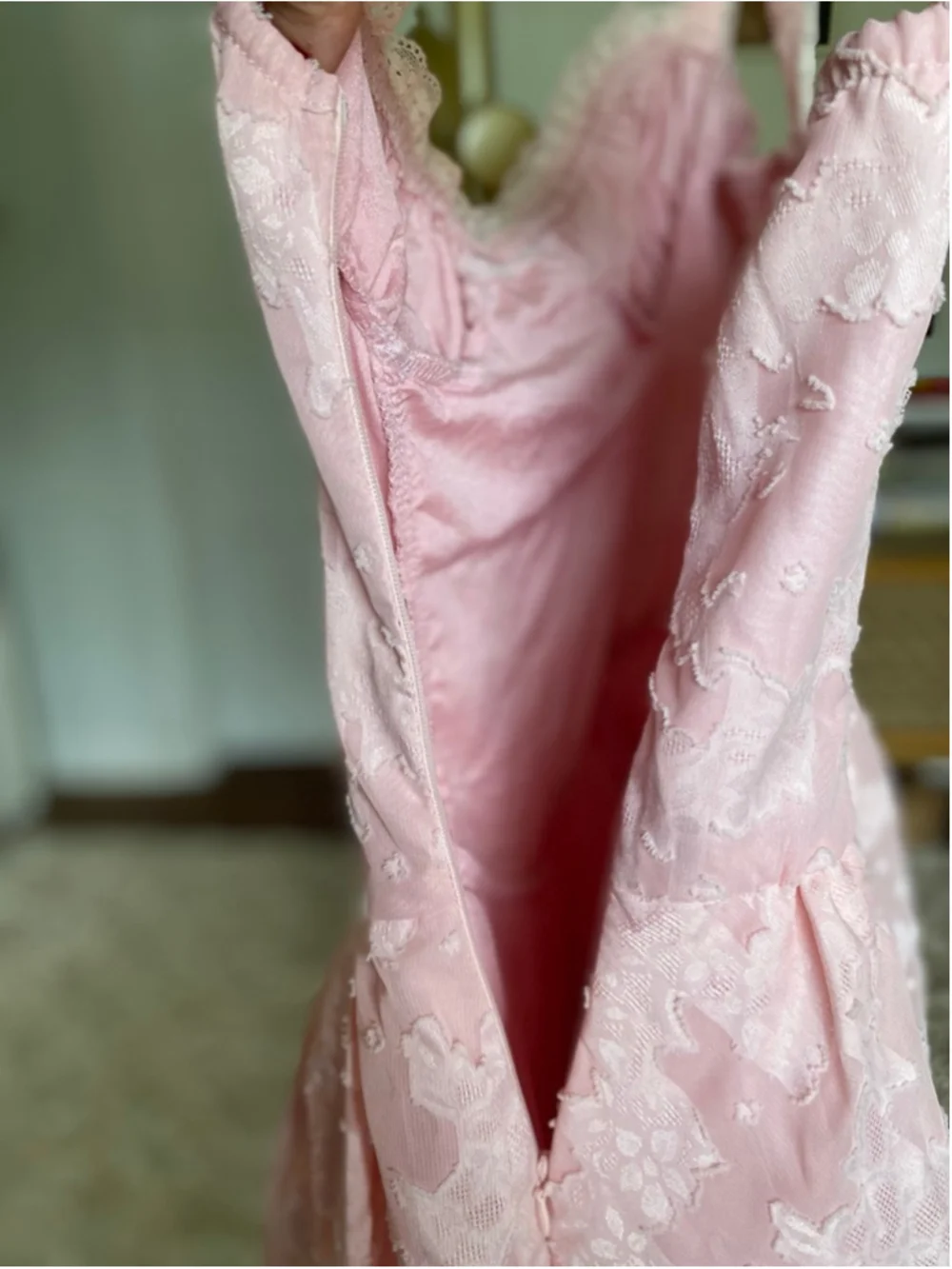 SHEIN Corset Babydoll Mini Dress Coquette Blush Pink Lace Romantic Fairy NWT - Picture 4 of 7